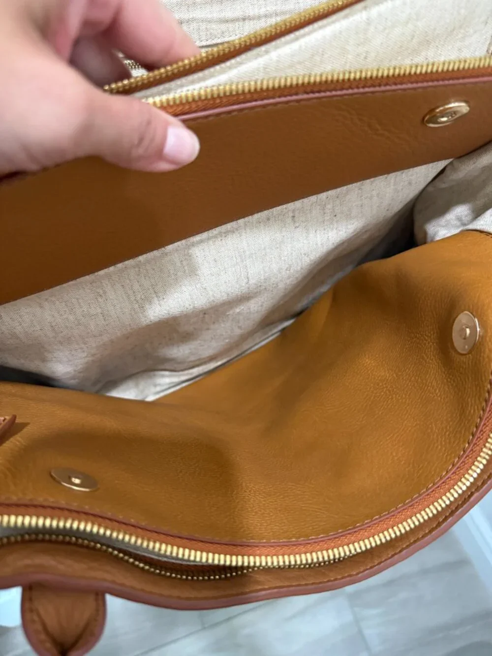 Leather Carryall / Work tote Handbag